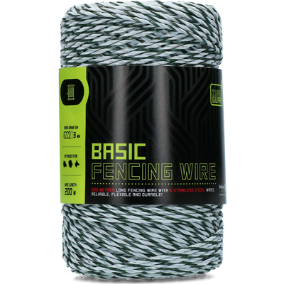 Foto van ZoneGuard 3 mm Basic afrasteringsdraad wit donkergroen 200 m