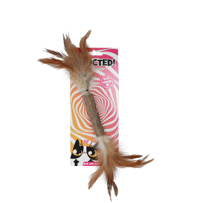 Foto van Addicted Stick with caterpillar and feathers