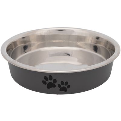 Foto van Trixie Voer/waterbak plat poten RVS/kunststof/rubber - 4 stuks