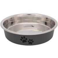 Trixie Voer/waterbak plat poten RVS/kunststof/rubber - 4 stuks