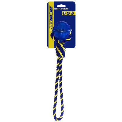 Foto van Braided Knot Tug Medium with TPR Ball 35 cm