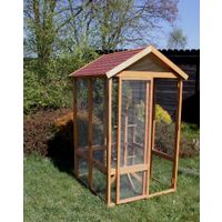 Volière XXL met rode shingles