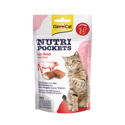 GimCat Nutri Pockets met rundvlees 60 g Foto van GimCat Nutri Pockets met rundvlees 60 g