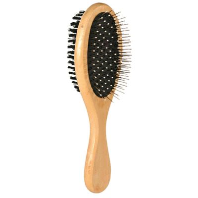 Foto van Trixie Borstel 2-zijdig hout/nylonharenen draadpinnen - 2 stuks