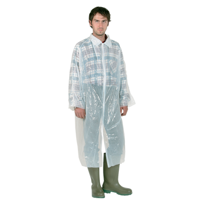 Foto van Wegwerp bezoekersjas wit Plastic XL