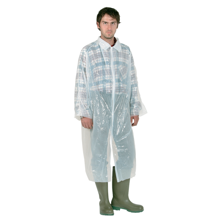 Foto van Wegwerp bezoekersjas wit Plastic XL