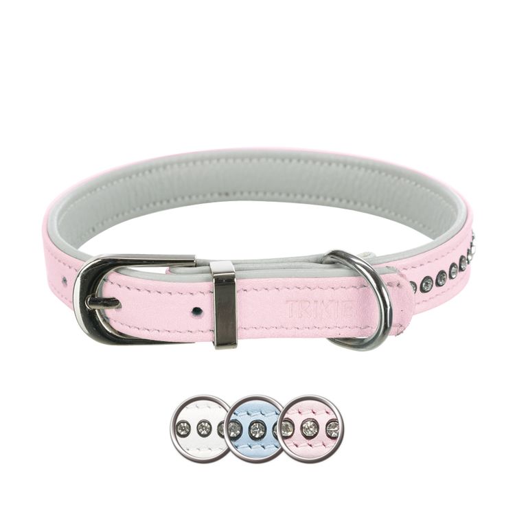Trixie Active Comfort halsband met stras leer Foto van Trixie Active Comfort halsband met stras leer