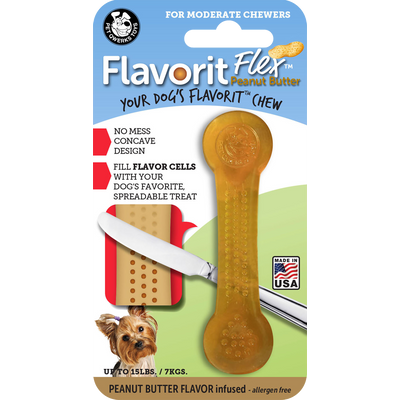 Foto van Pet Qwerks Flavorit Flex Peanut Butter Bone S 10 cm