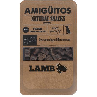 Amiguitos Dogsnack Lamb 100 gr. Foto van Amiguitos Dogsnack Lamb 100 gr.
