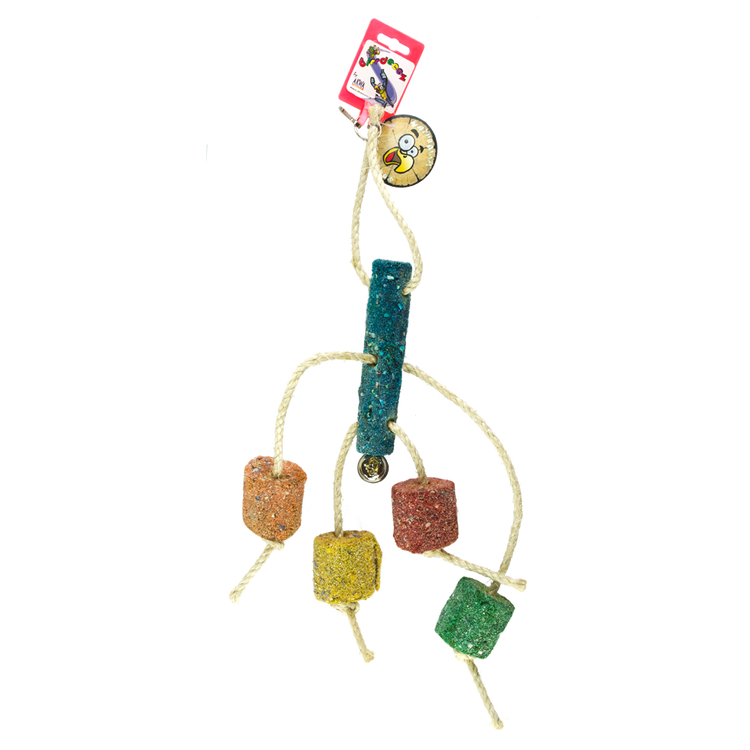 Foto van Birrdeeez Coral Ball en Sisal Cluster Parrot Toy