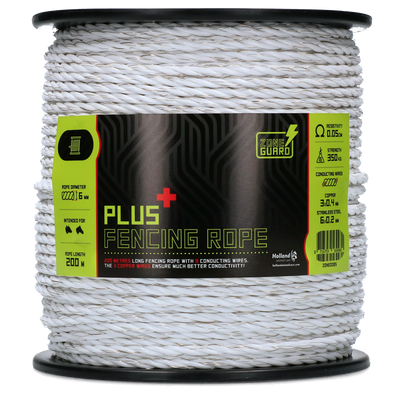 Foto van ZoneGuard 6 mm Plus afrasteringskoord wit 200 m