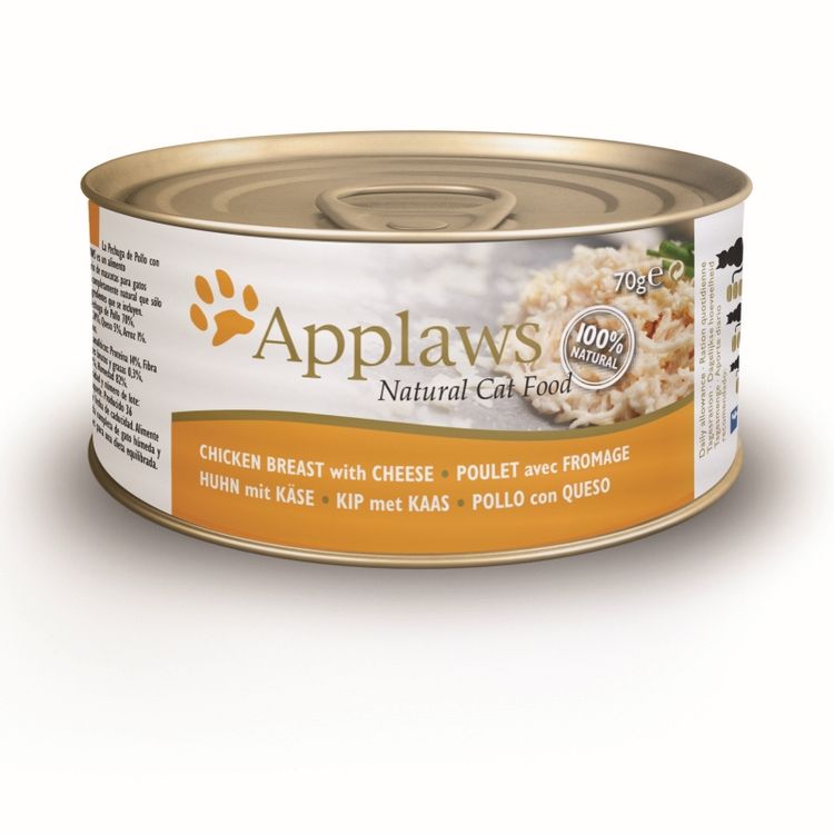 Applaws Kattenvoer Blik Kippenborst & Kaas 70 gr. Foto van Applaws Kattenvoer Blik Kippenborst & Kaas 70 gr.