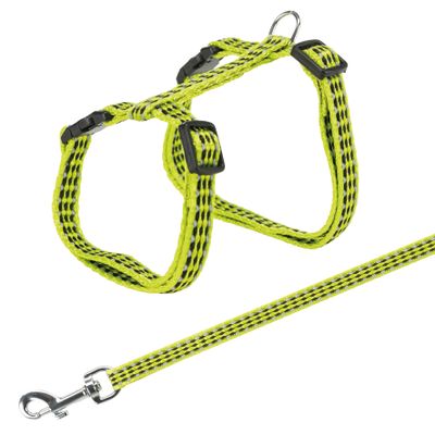 Trixie Kattentuig met riem reflecterend metalen gespen Foto van Trixie Kattentuig met riem reflecterend metalen gespen
