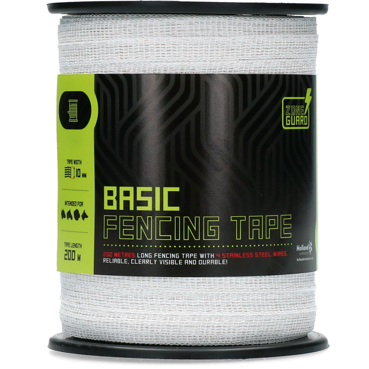 Foto van ZoneGuard 10 mm Basic afrasteringslint wit 200 m