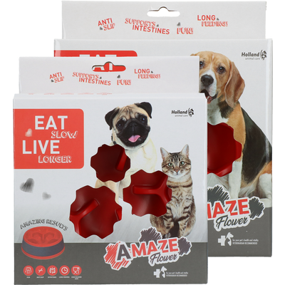 Foto van Eat Slow Live Longer Amaze Flower Red M