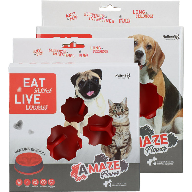 Foto van Eat Slow Live Longer Amaze Flower Red M