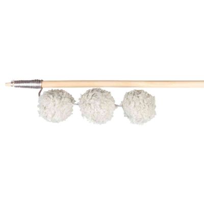 Foto van Trixie Speelhengel ballen hout/pluche catnip - 4 stuks