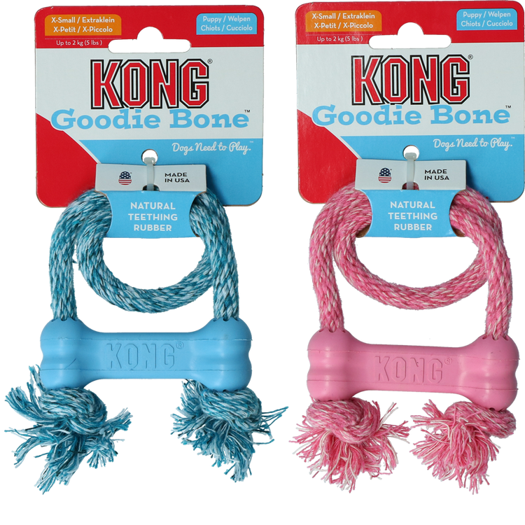 Foto van KONG Puppy Goodie Bone met touw XS EU