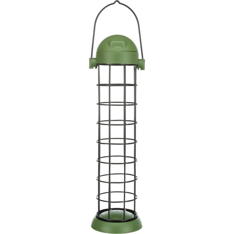 Trixie Mezenbollenhouder met dak 5 bollen metaal/kunst. - 3 stuks Foto van Trixie Mezenbollenhouder met dak 5 bollen metaal/kunst. - 3 stuks