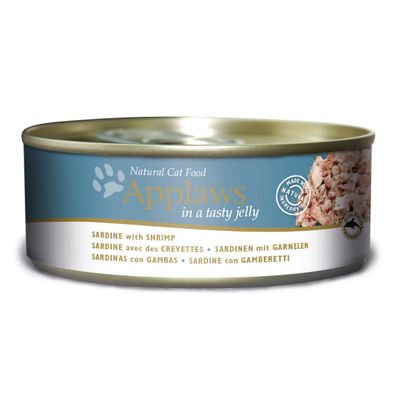 Foto van Applaws Kattenvoer Blik Jelly Sardine & Garnaal 156 gr.