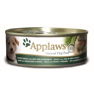 Applaws Hondenvoer Blik Kip Rund Lever & Groenten 156 gr. Foto van Applaws Hondenvoer Blik Kip Rund Lever & Groenten 156 gr.