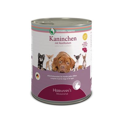 Foto van SENSITIVE Rabbit with Rice Flakes 800 gr.