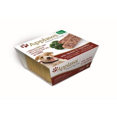 Foto van Applaws Hondenvoer Pate Kip & Groenten 150 gr.