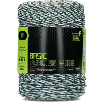 Foto van ZoneGuard 3 mm Basic afrasteringsdraad wit donkergroen 400 m