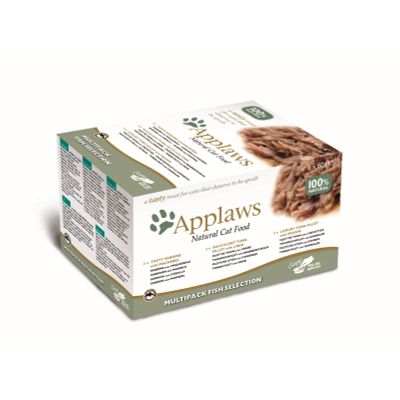 Foto van Applaws Kattenvoer Potjes multipack Vis Selectie 8 x 60 gr.