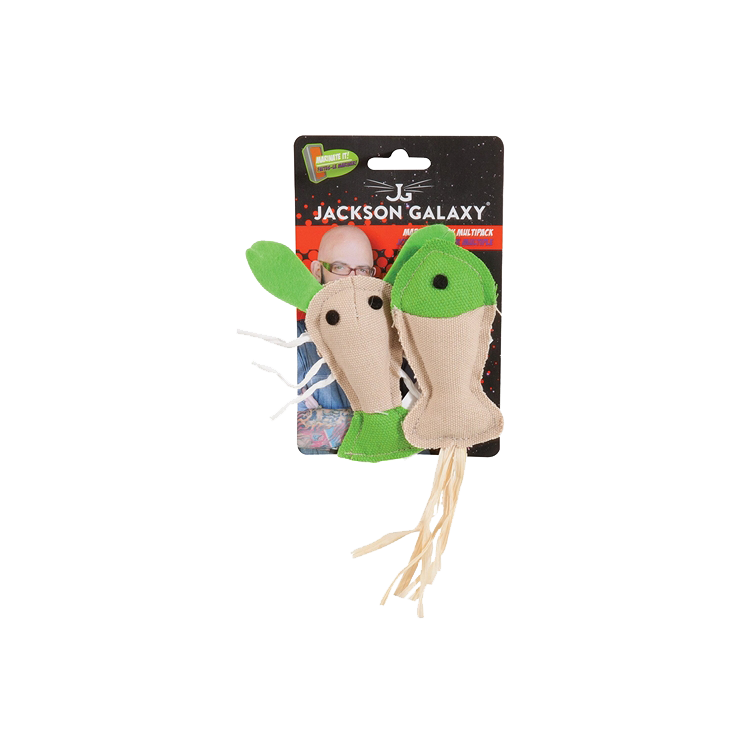 Foto van Jackson Galaxy Marinater Toy Fish/Lobster 2pk