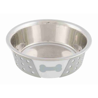Foto van Trixie Voer/waterbak RVS/silicone - 4 stuks