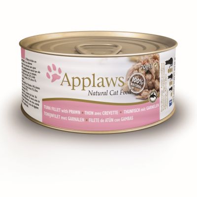 Foto van Applaws Kattenvoer Blik Tonijn & Gamba 70 gr.