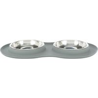 Trixie Voer/waterbak-set silicone/RVS