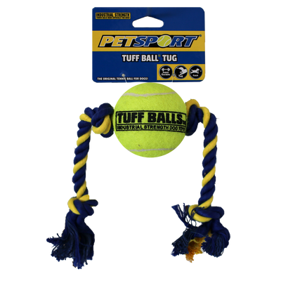 Foto van Mini Tuff Ball Tug 6cm. Rope 32cm