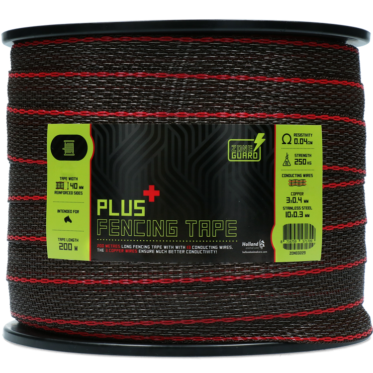 Foto van ZoneGuard 40 mm Plus afrasteringslint bruin 200 m