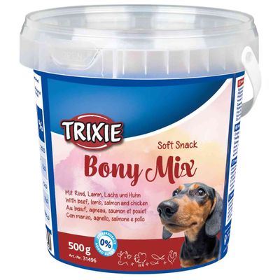 Foto van Trixie Soft Snack Bony Mix - 4 stuks