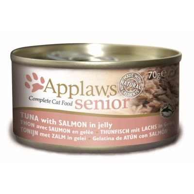 Foto van Applaws Kattenvoer Blik Senior Tonijn & Zalm 70 gr.