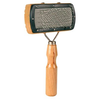 Foto van Trixie Slickerborstel hout/metalen pinnen - 3 stuks