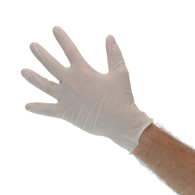 Foto van Handschoen Latex gepoederd L (8-9)