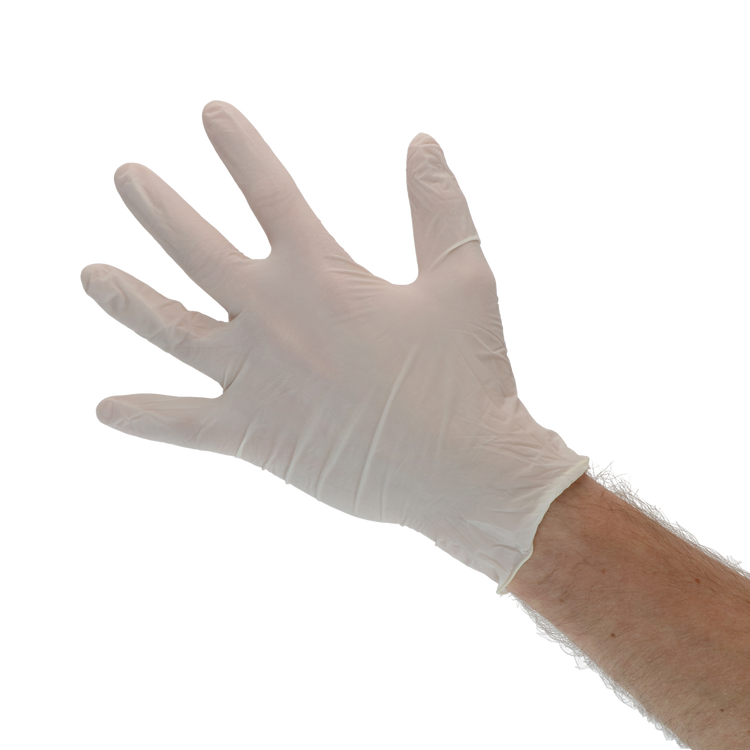 Foto van Handschoen Latex gepoederd L (8-9)