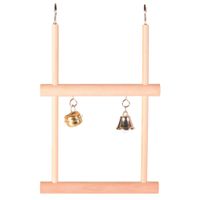 Trixie Trapezeschommel dubbel met klokje/belletje hout - 4 stuks