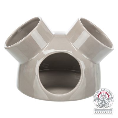 Foto van Trixie Keramiekhuis met 3 ingangen hamster - 3 stuks