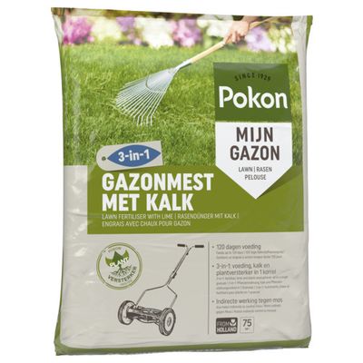 Pokon Gazonmest met kalk 3-in-1 Foto van Pokon Gazonmest met kalk 3-in-1