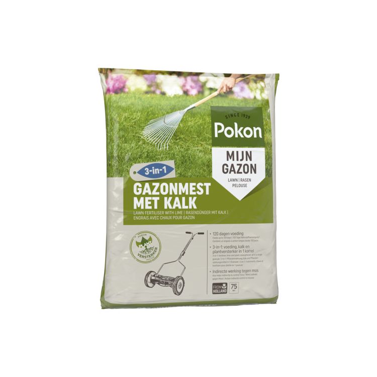 Pokon Gazonmest met kalk 3-in-1 Foto van Pokon Gazonmest met kalk 3-in-1