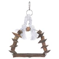 Trixie Boogschommel met houten blokjes schorshout - 3 stuks