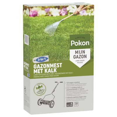 Pokon Gazonmest met kalk 3-in-1 Foto van Pokon Gazonmest met kalk 3-in-1