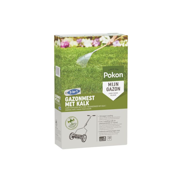 Pokon Gazonmest met kalk 3-in-1 Foto van Pokon Gazonmest met kalk 3-in-1