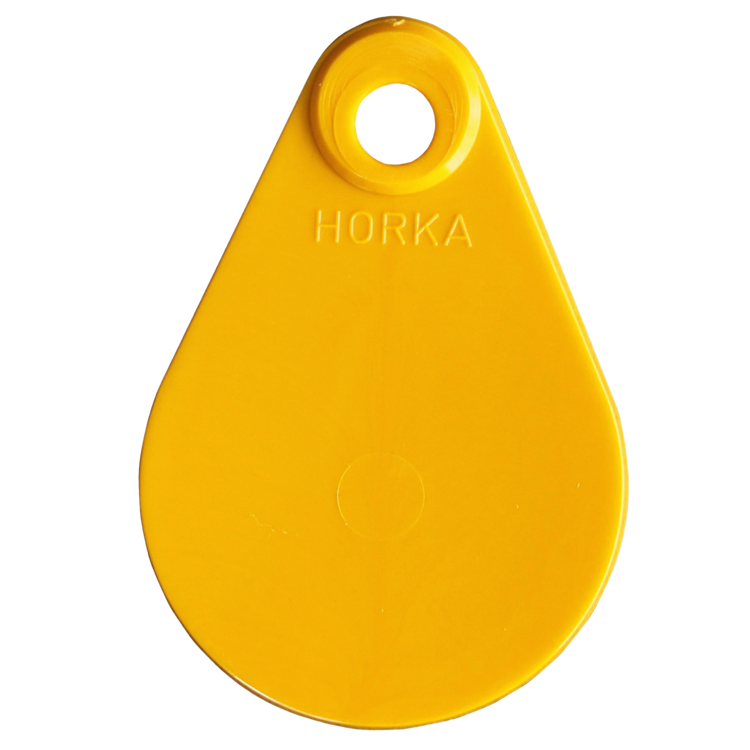 Foto van Nekplaatje blanco geel