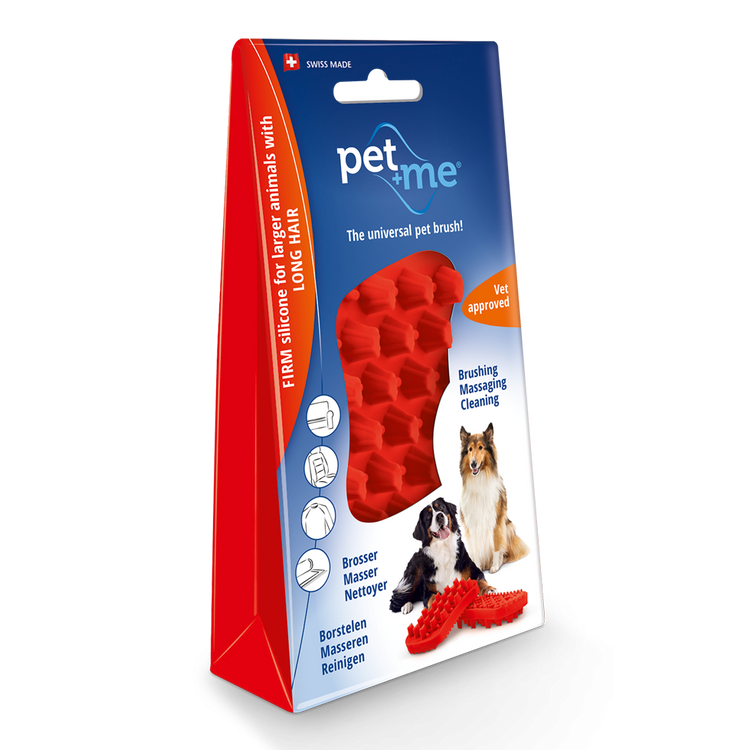 Foto van Pet+Me Dog Long Hair Brush Red