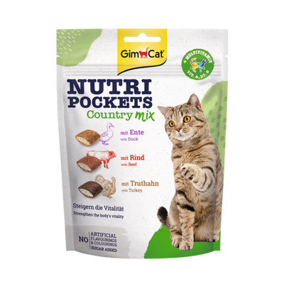 GimCat Nutri Pockets Country Mix 150 g Foto van GimCat Nutri Pockets Country Mix 150 g